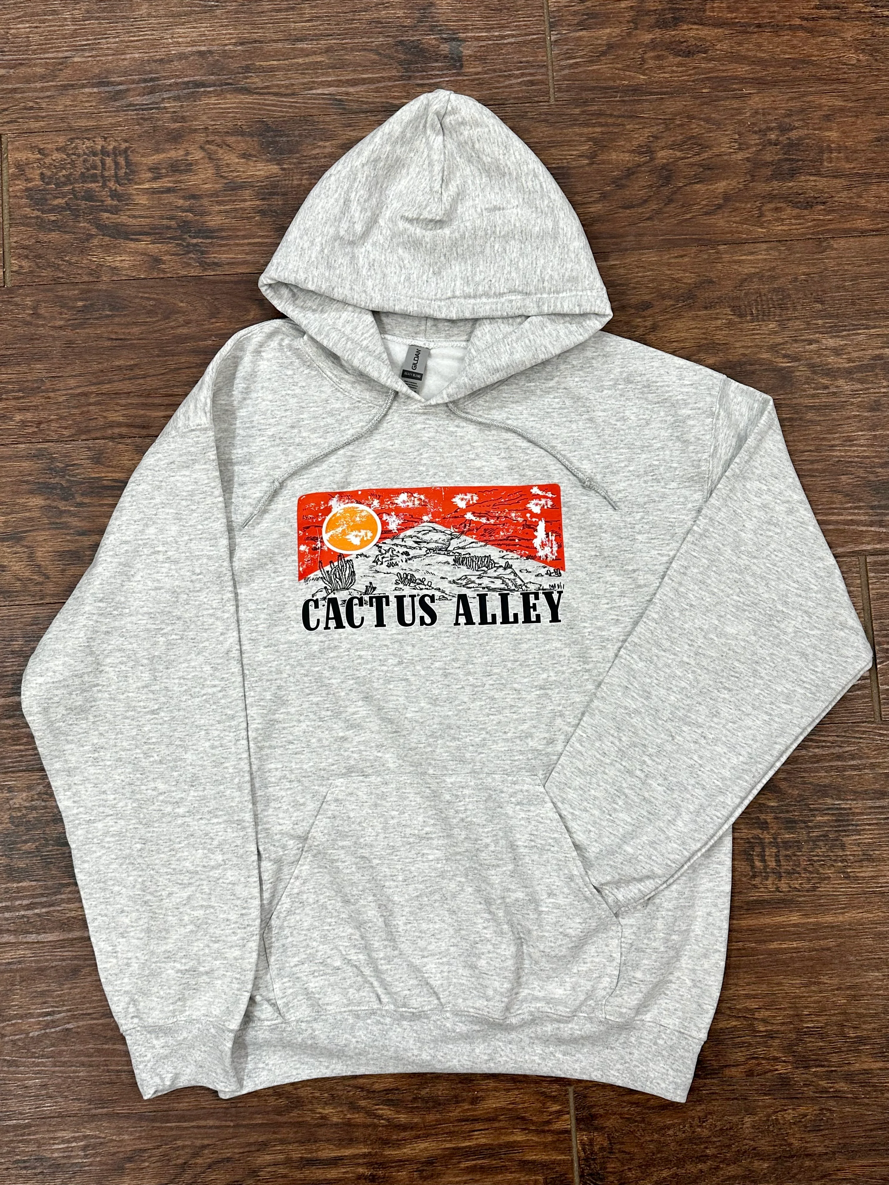 Red Sky - Ash Grey Adult Hoodie